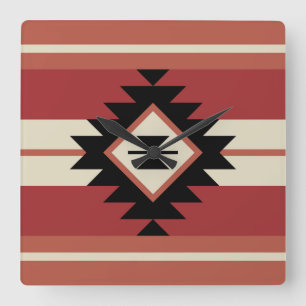 Aztec mönster fyrkantig klocka