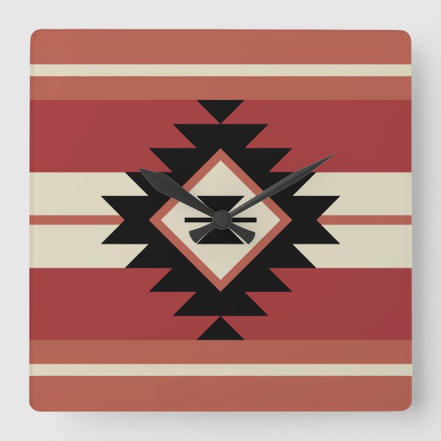 Aztec mönster fyrkantig klocka (Framsida)