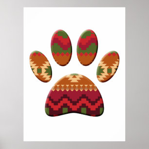 Aztec Mönster Hund Tass Art Poster