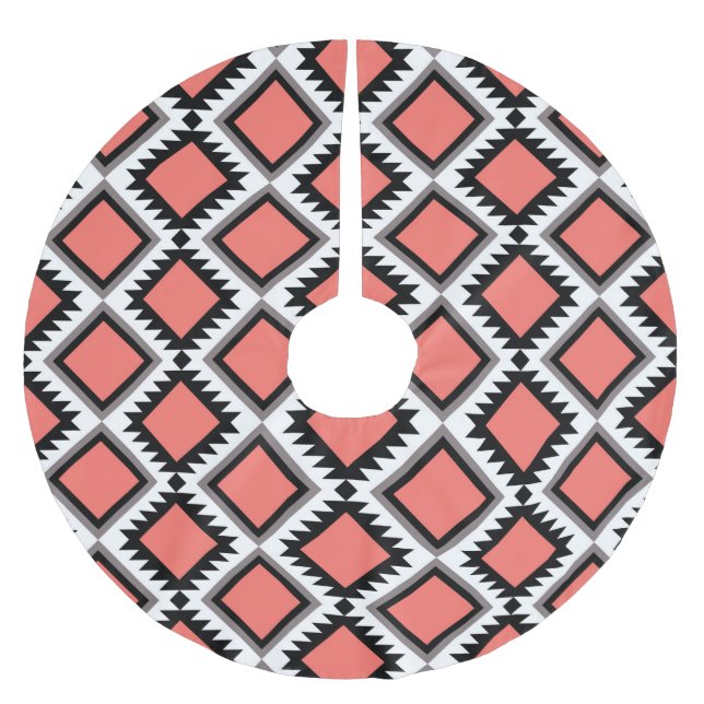 Aztec mönster julgransmatta borstad polyester (Framsidan)