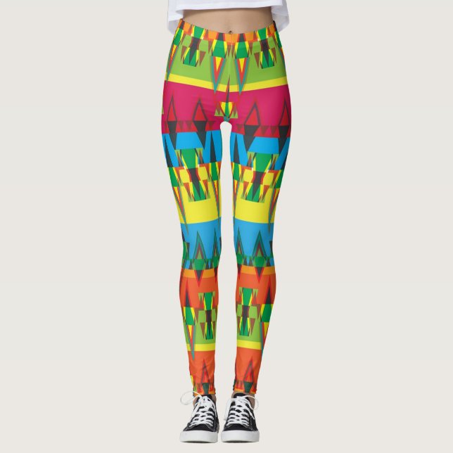 Aztec Mönster Leggings (Framsida)
