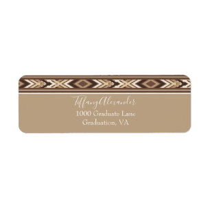 Aztec Mönster Returadress Etikett