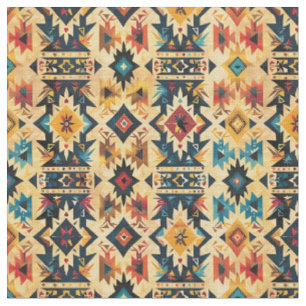 Aztec Mönster-Vibrant Tribal Geometric Tyg