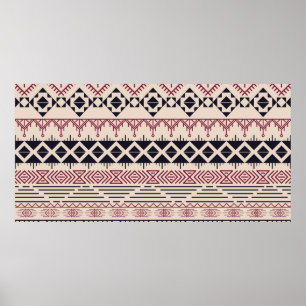 Aztec mönster. Vintagens stambakgrund Poster