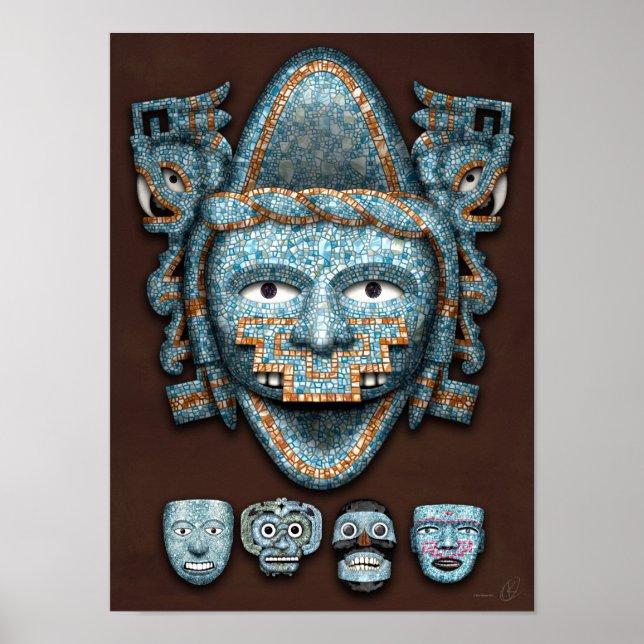 Aztec Mosaic Masks Poster (Framsidan)