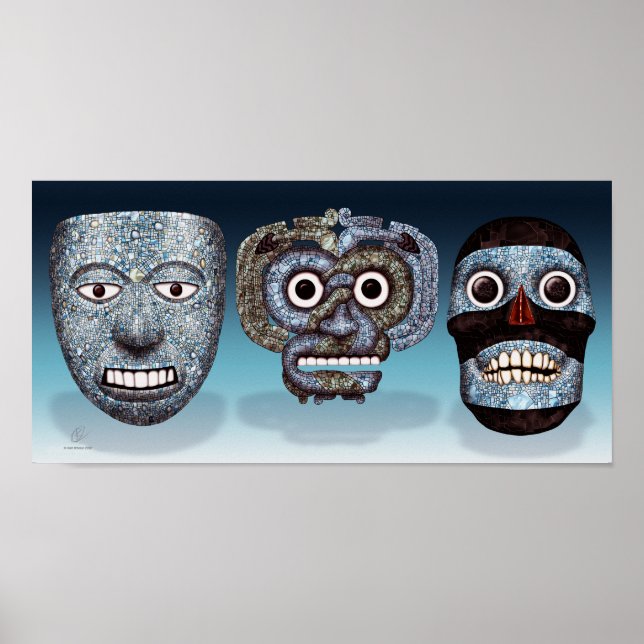Aztec Mosaic Masks Poster (Framsidan)