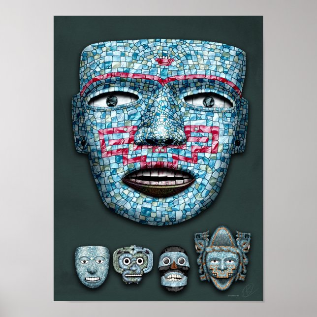 Aztec Mosaic Masks Poster (Framsidan)