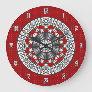 Aztec möter Alien Clock Stor Klocka