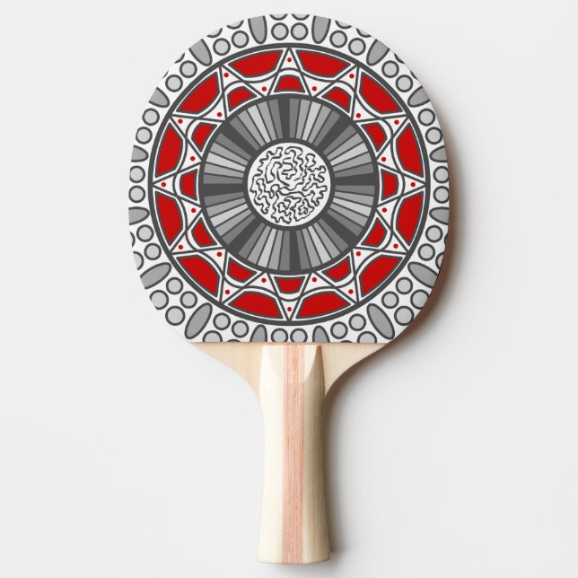 Aztec möter Alien Ping Pong Paddle Pingisracket (Framsidan)