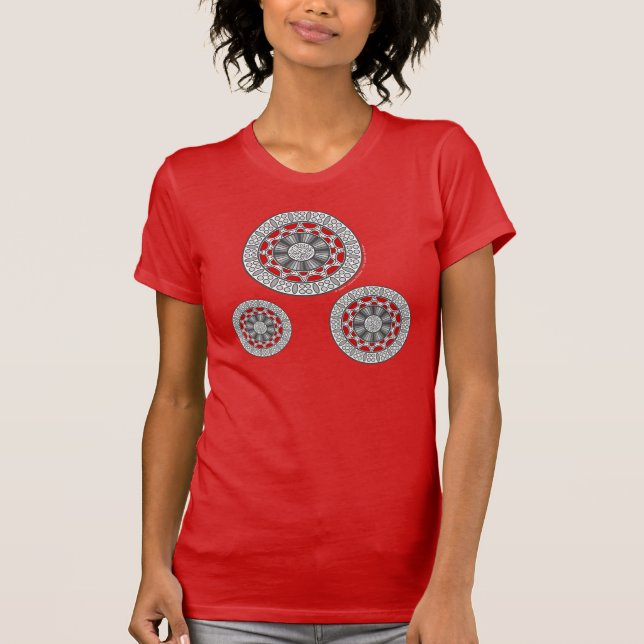Aztec möter Alien Women's Mörk Shirt Tee (Framsida)