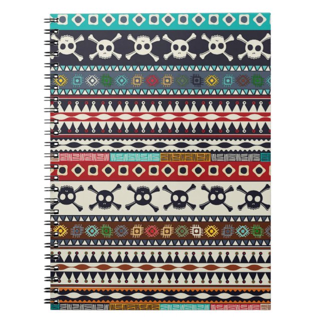 Aztec-motiv, sömlös mönster-design anteckningsbok (Framsidan)