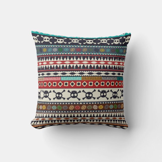 Aztec-motiv, sömlös mönster-design kudde (Framsida)