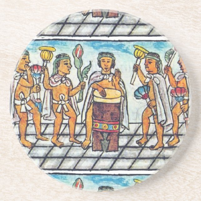 Aztec-musiker enligt bild på 1600-talet underlägg (Framsidan)