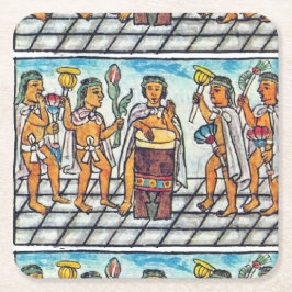 Aztec-musiker enligt bild på 1600-talet underlägg papper kvadrat