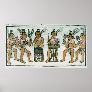 Aztec musiker från ett konto av aztecen poster