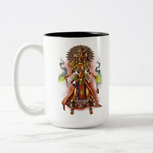 Aztec Mythology God Managua Två-Tonad Mugg