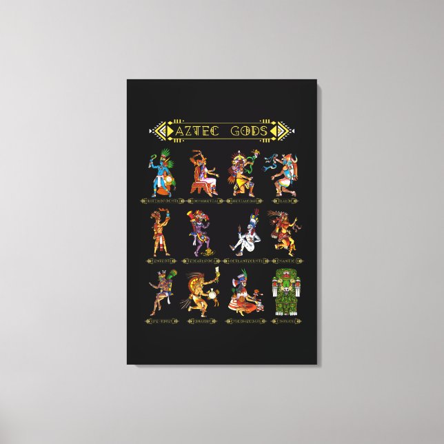 Aztec Mythology Gods Ancient Mayan Civilisation Hi Canvastryck (Framsida)