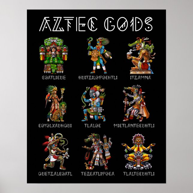 Aztec Mythology Gods Poster (Framsidan)
