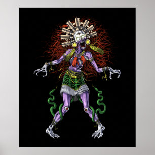Aztec Mythology Gudom Tzitzimitl Poster