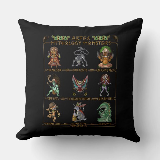 Aztec Mythology Monsters Kudde (Framsida)