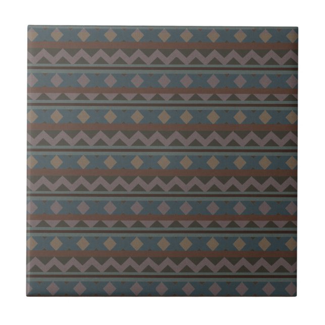 Aztec Native American Geometric Design Tiles Kakelplatta (Framsidan)