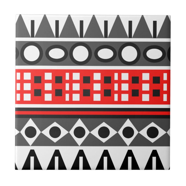Aztec Native mönster Kakelplatta (Framsidan)