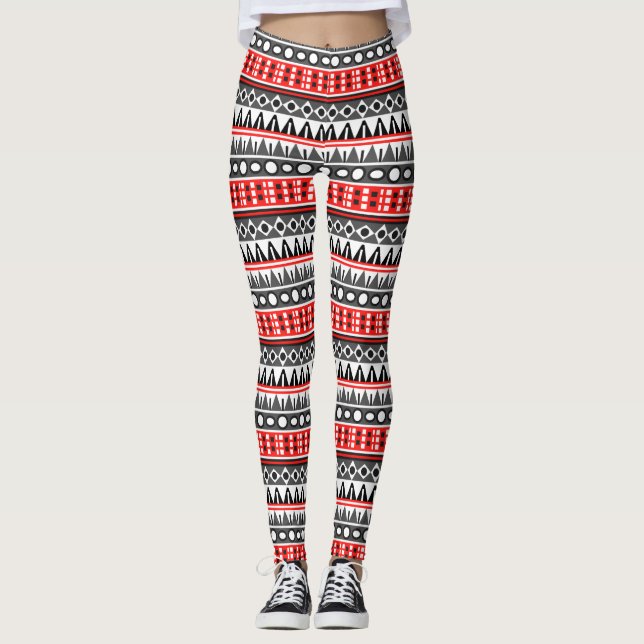 Aztec Native mönster Leggings (Framsida)