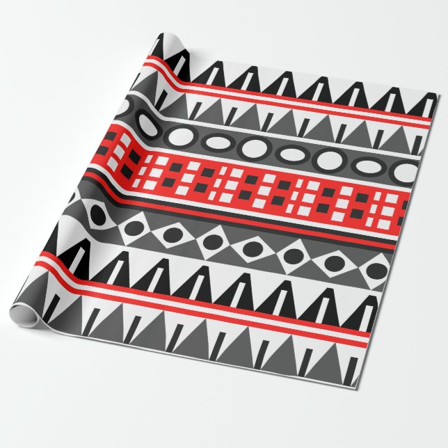 Aztec Native mönster Presentpapper (Utrullad)