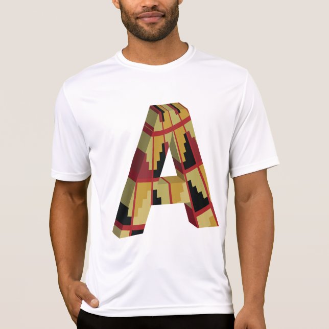 Aztec Navajo Pattern Letter A T Shirt (Framsida)