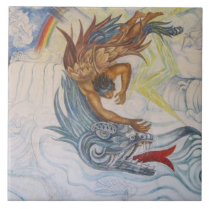 Aztec och drake kakelplatta