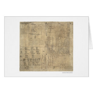 Aztec Oztoticpac landkarta 1540 Hälsningskort