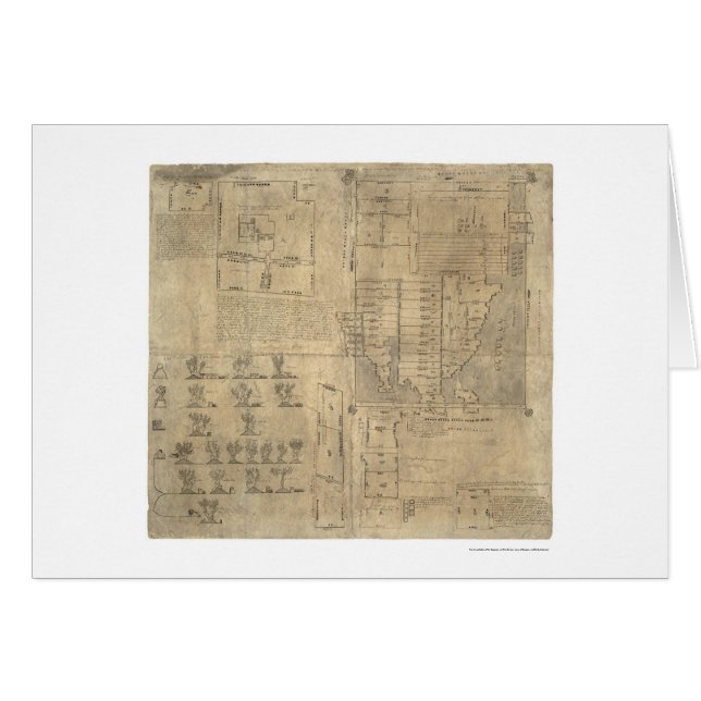 Aztec Oztoticpac landkarta 1540 Hälsningskort (Framsidan Horizontal)