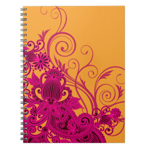 Aztec Paisley brud- planner - fuschianektarin Anteckningsbok