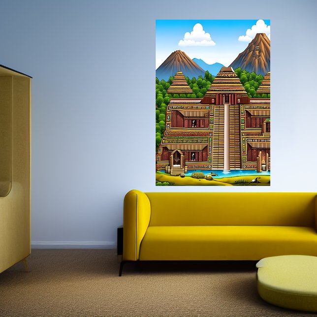 Aztec palace | AI Art Poster (Skapare uppladdad)