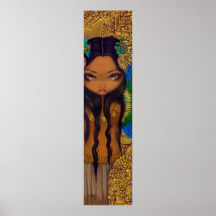 Aztec Princess ART PRINT Mayan Stort öga Art Poster