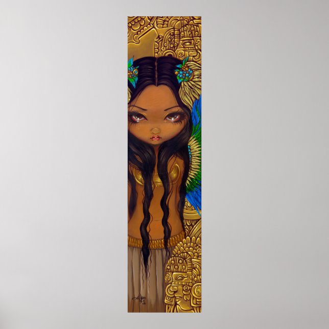 Aztec Princess ART PRINT Mayan Stort öga Art Poster (Framsidan)