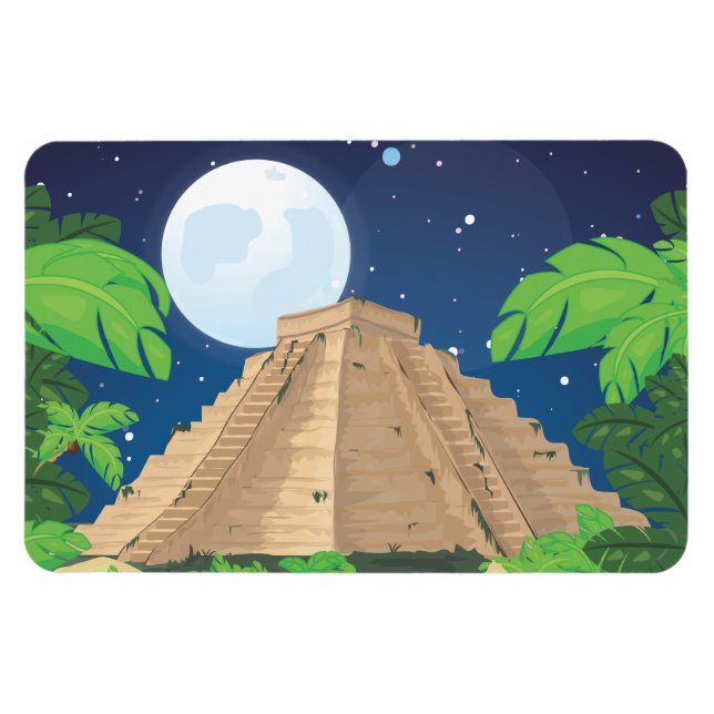 Aztec Pyramid tecknad liggande Magnet (Horisontell)