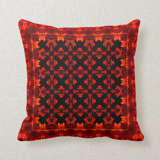 Aztec Red Leafy Ethnic Stil Mönster Kudde