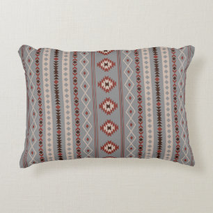 Aztec Rust Cream Brown Grått Blandad motifs V Möns Prydnadskudde