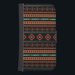 Aztec Rusts Teal Black Mixed Motifs Mönster Galaxy S4 Plånbok<br><div class="desc">Aztec påverkade mönster i symboler/motiv för rost färg och lätta teal på en svart bakgrundsdesign.</div>