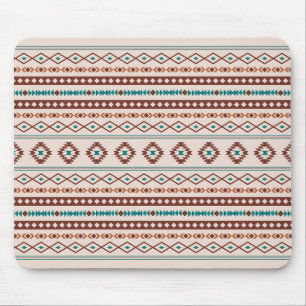 Aztec Rusts Teal Cream Mixed Motifs Mönster Musmatta