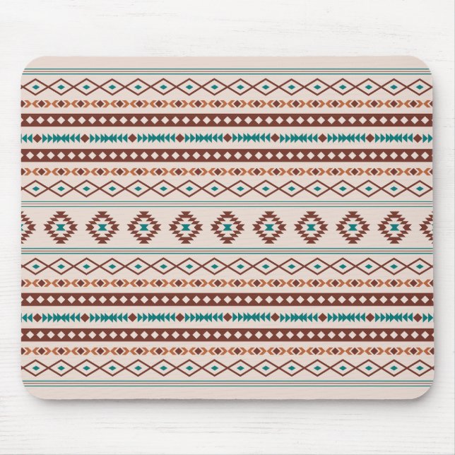 Aztec Rusts Teal Cream Mixed Motifs Mönster Musmatta (Framsidan)
