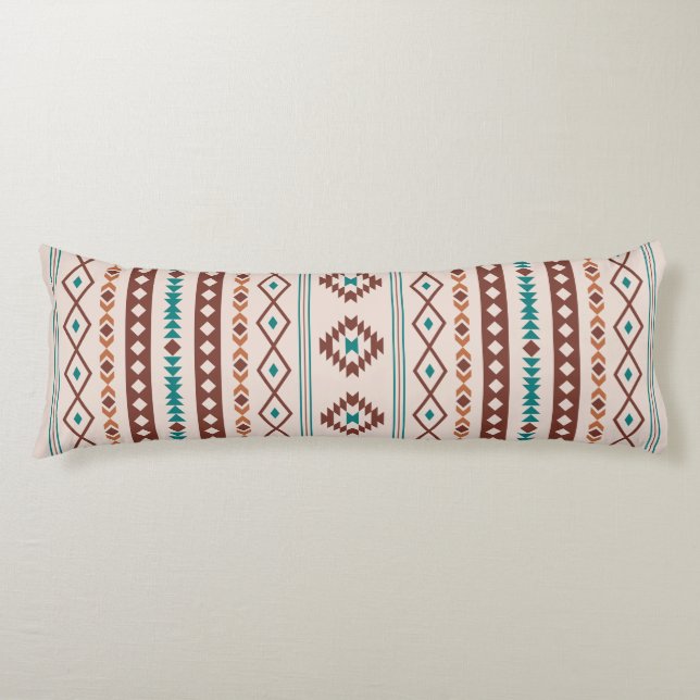 Aztec Rusts Teal Cream Mixed Motifs V Mönster Kroppskudde (Framsidan)