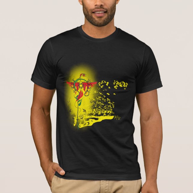 Aztec serie "phoenix" vid Julian P Flores T Shirt (Framsida)