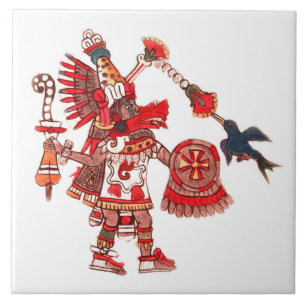 Aztec shamankrigare för dans kakelplatta