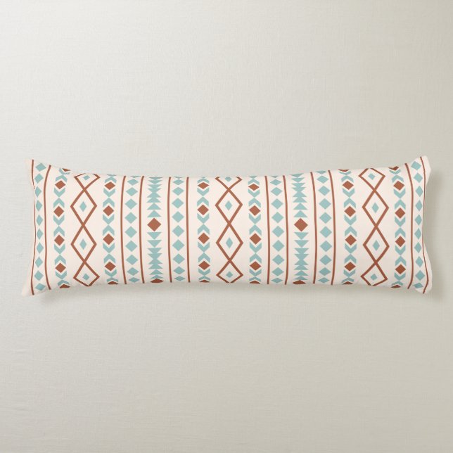 Aztec Shapes Lg V Mönster Rust Teal Cream Kroppskudde (Framsidan)