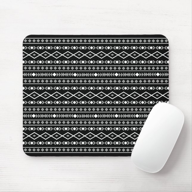 Aztec Shapes Mönster Grått White Black Musmatta (Med mus)