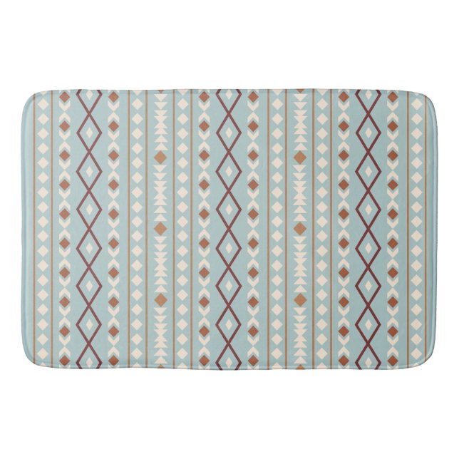 Aztec Shapes Mönster Rusts Cream Teal-Blue Badrumsmatta (Framsidan)