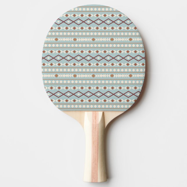 Aztec Shapes Mönster Rusts Cream Teal-Blue Pingisracket (Framsidan)