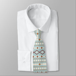 Aztec Shapes Mönster Rusts Cream Teal-Blue Slips